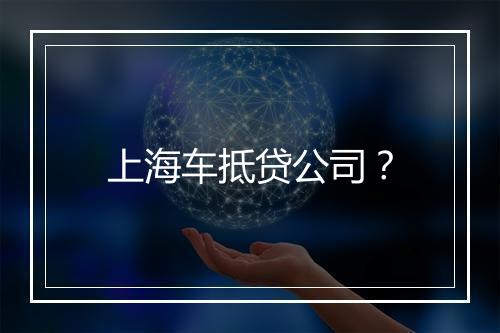 上海车抵贷公司？