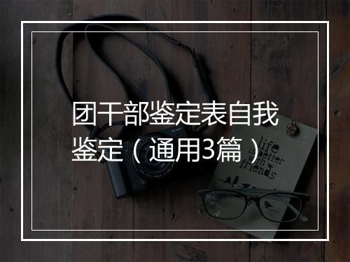 团干部鉴定表自我鉴定（通用3篇）