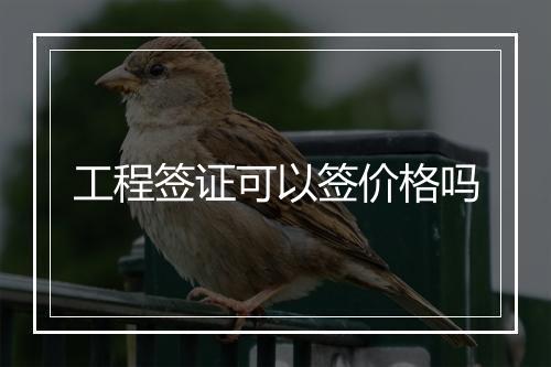 工程签证可以签价格吗