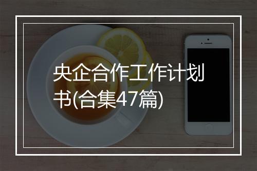 央企合作工作计划书(合集47篇)