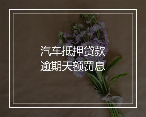 汽车抵押贷款逾期天额罚息