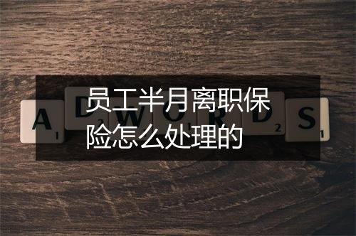 员工半月离职保险怎么处理的