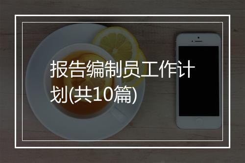 报告编制员工作计划(共10篇)