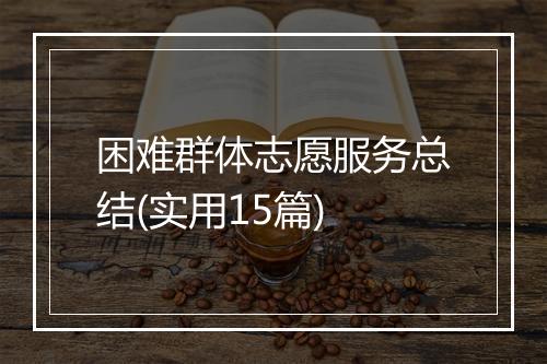 困难群体志愿服务总结(实用15篇)