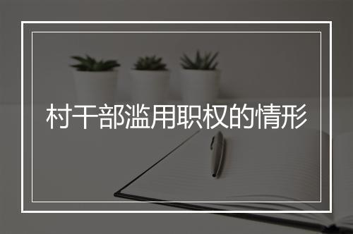 村干部滥用职权的情形
