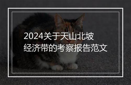 2024关于天山北坡经济带的考察报告范文