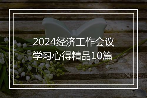 2024经济工作会议学习心得精品10篇