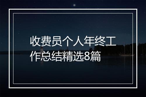 收费员个人年终工作总结精选8篇