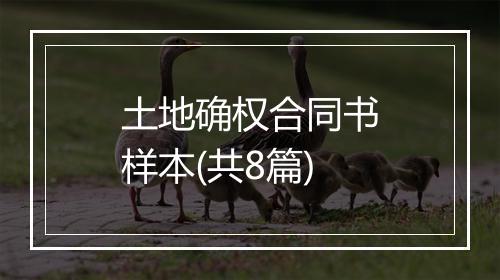 土地确权合同书样本(共8篇)