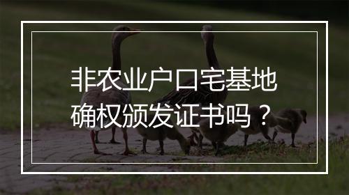 非农业户口宅基地确权颁发证书吗？