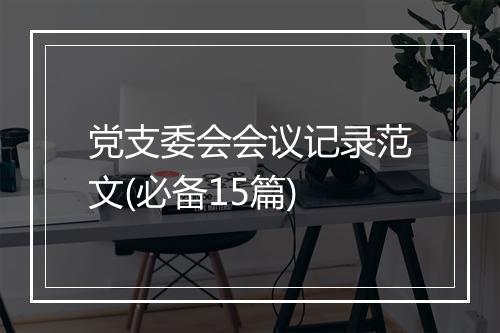 党支委会会议记录范文(必备15篇)