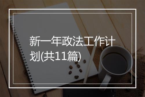 新一年政法工作计划(共11篇)