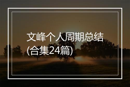 文峰个人周期总结(合集24篇)