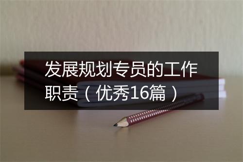 发展规划专员的工作职责（优秀16篇）