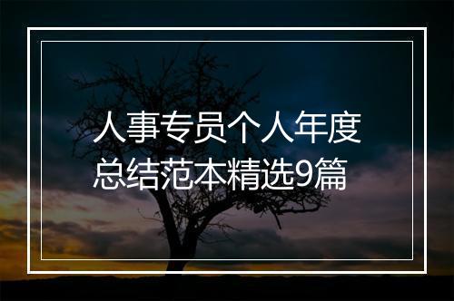 人事专员个人年度总结范本精选9篇