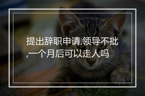 提出辞职申请,领导不批,一个月后可以走人吗