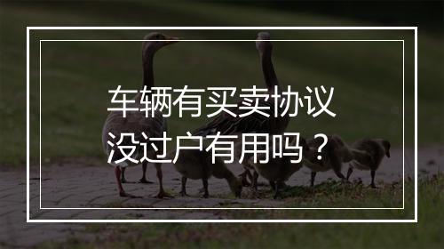 车辆有买卖协议没过户有用吗？
