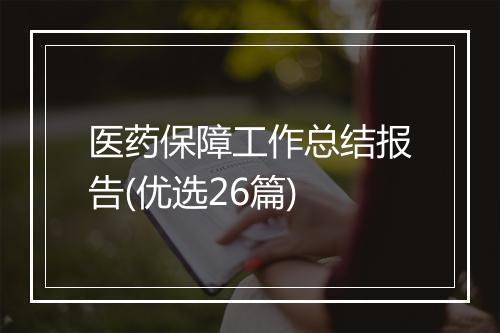 医药保障工作总结报告(优选26篇)