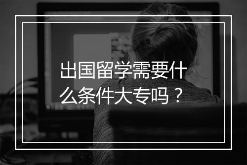 出国留学需要什么条件大专吗？