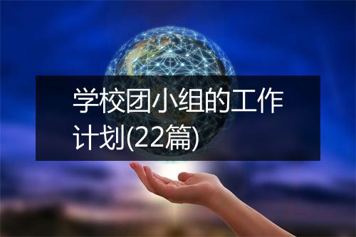 学校团小组的工作计划(22篇)