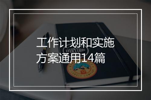 工作计划和实施方案通用14篇