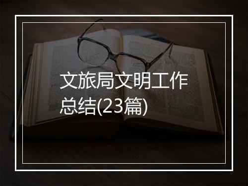 文旅局文明工作总结(23篇)