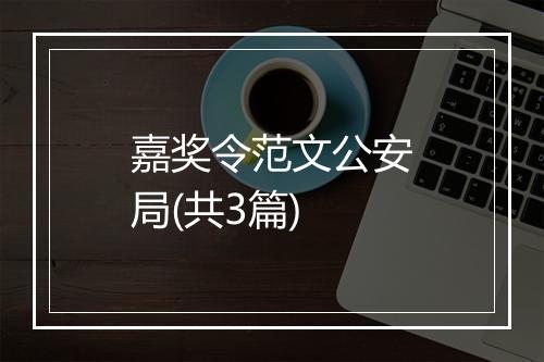嘉奖令范文公安局(共3篇)