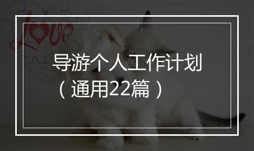 导游个人工作计划（通用22篇）