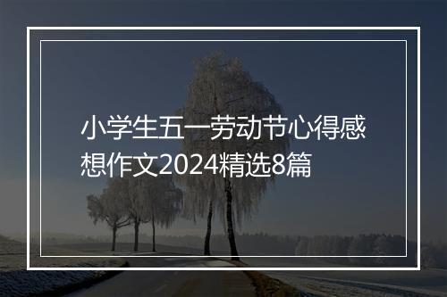 小学生五一劳动节心得感想作文2024精选8篇