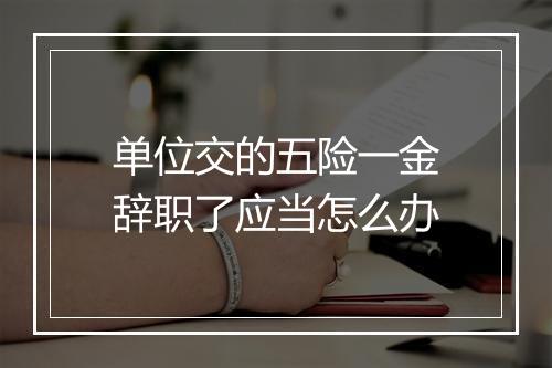 单位交的五险一金辞职了应当怎么办
