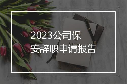 2023公司保安辞职申请报告