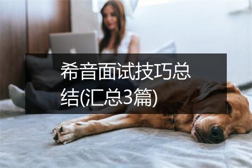 希音面试技巧总结(汇总3篇)