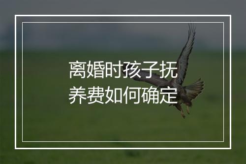 离婚时孩子抚养费如何确定