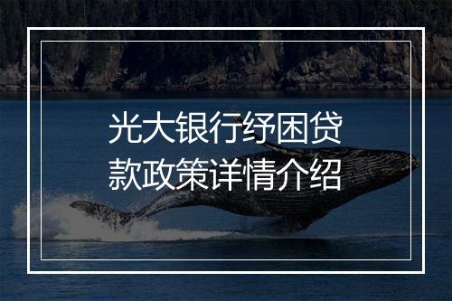 光大银行纾困贷款政策详情介绍