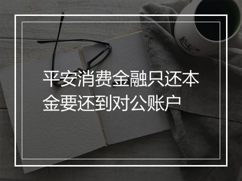 平安消费金融只还本金要还到对公账户