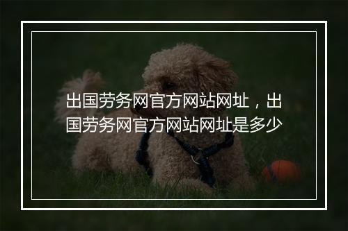 出国劳务网官方网站网址，出国劳务网官方网站网址是多少