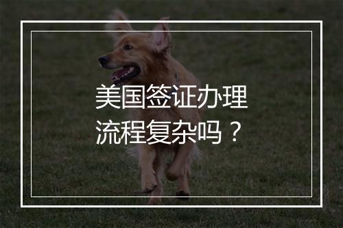 美国签证办理流程复杂吗？