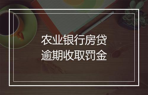 农业银行房贷逾期收取罚金