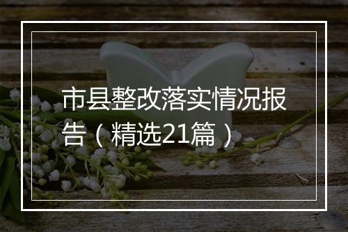 市县整改落实情况报告（精选21篇）