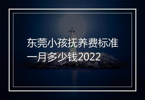 东莞小孩抚养费标准一月多少钱2022