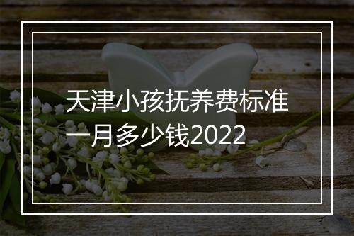 天津小孩抚养费标准一月多少钱2022