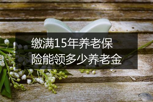 缴满15年养老保险能领多少养老金