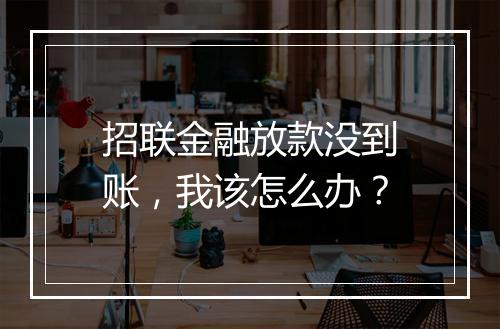 招联金融放款没到账，我该怎么办？