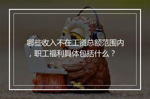 哪些收入不在工资总额范围内，职工福利具体包括什么？
