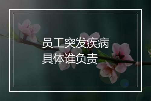 员工突发疾病具体谁负责