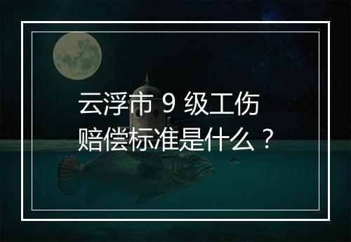 云浮市 9 级工伤赔偿标准是什么？