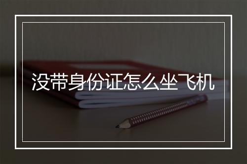 没带身份证怎么坐飞机
