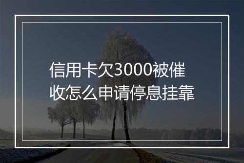 信用卡欠3000被催收怎么申请停息挂靠