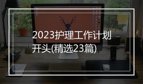 2023护理工作计划开头(精选23篇)