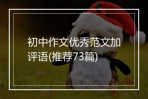 初中作文优秀范文加评语(推荐73篇)